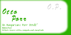 otto porr business card